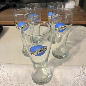 5- BLUE MOON PILSNER GLASSES